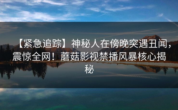 【紧急追踪】神秘人在傍晚突遇丑闻，震惊全网！蘑菇影视禁播风暴核心揭秘